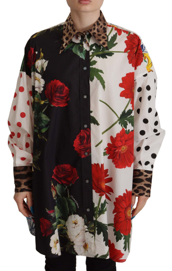 Multicolor Floral Collared Shirt Top