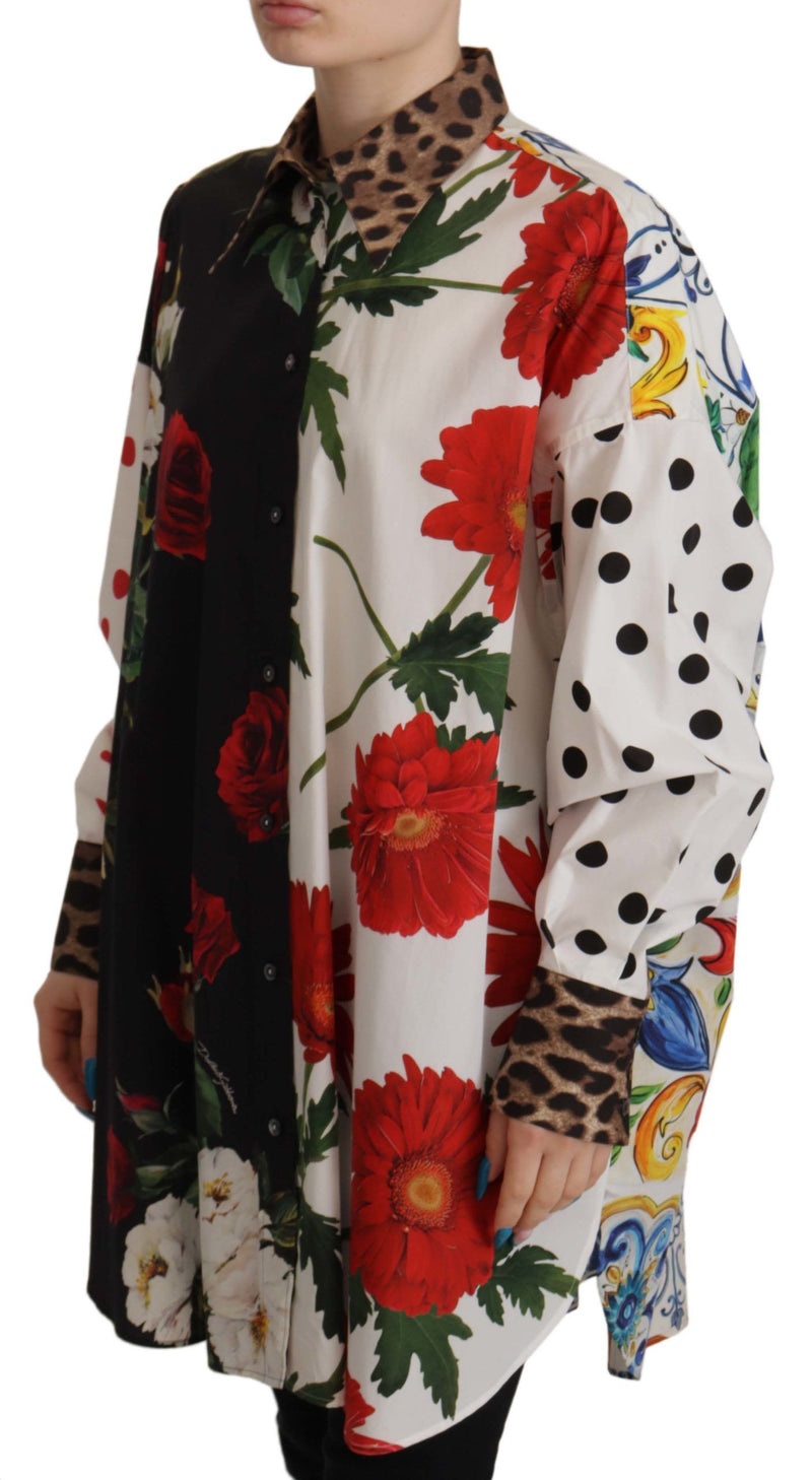 Multicolor Floral Collared Shirt Top