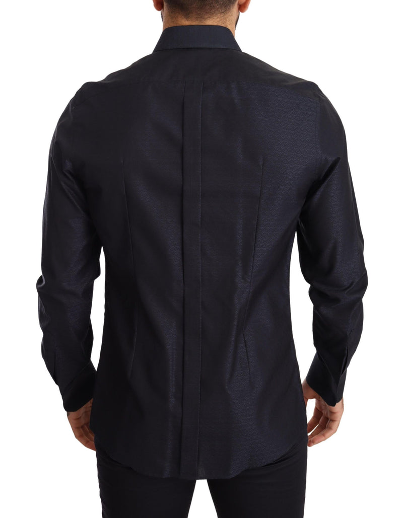 Dark Blue Crown Slim Fit Dress Shirt