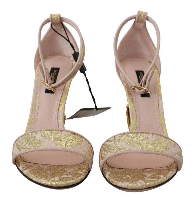 Pink Baroque Monogram Dg Heeled Sandals Shoes