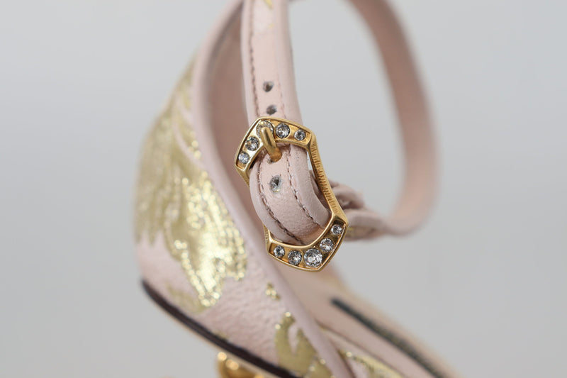 Pink Baroque Monogram Dg Heeled Sandals Shoes