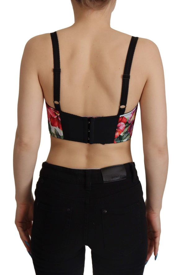 Multicolor Cropped Blouse Corset Patchwork Top