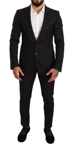 Black Logo Wool Slim Fit 2 Piece MARTINI Suit