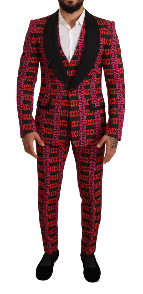 Multicolor D&G Logo Print 3 Piece Set Suit