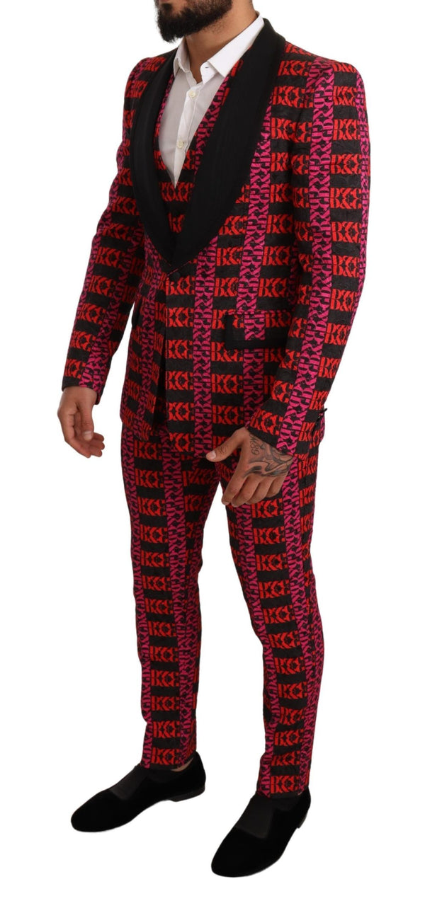 Multicolor D&G Logo Print 3 Piece Set Suit