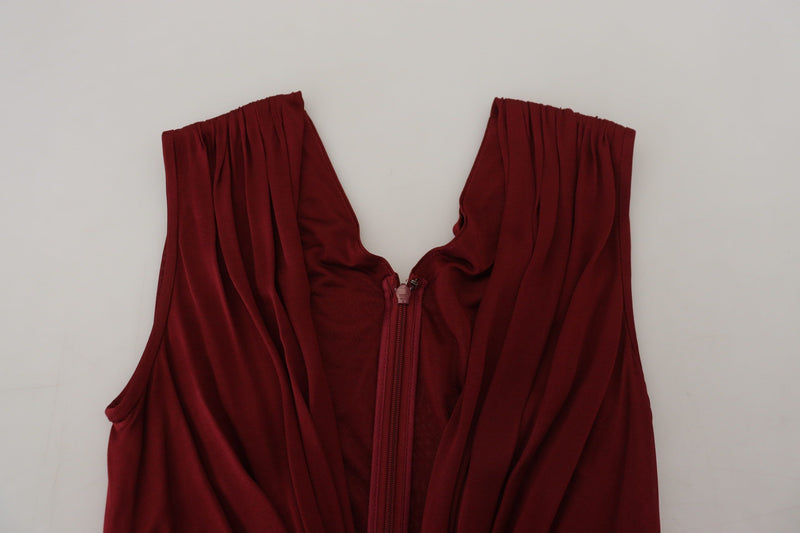 Bordeaux Silk Stretch Top Vest Blouse