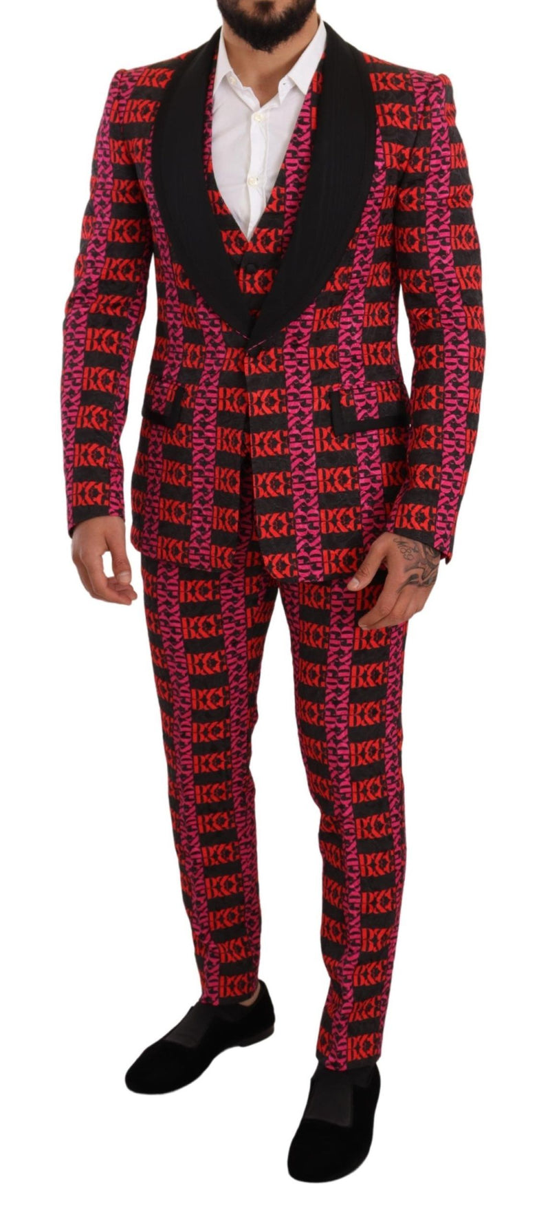 Multicolor D&G Logo Print 3 Piece Set Suit