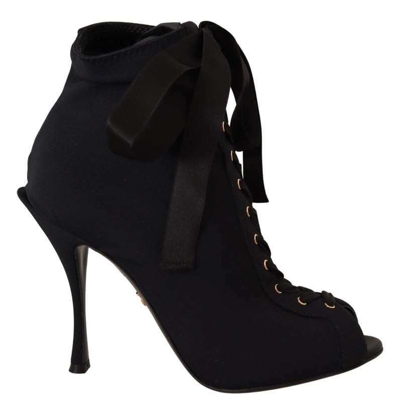 Black Stretch Short Ankle Boots Shoes