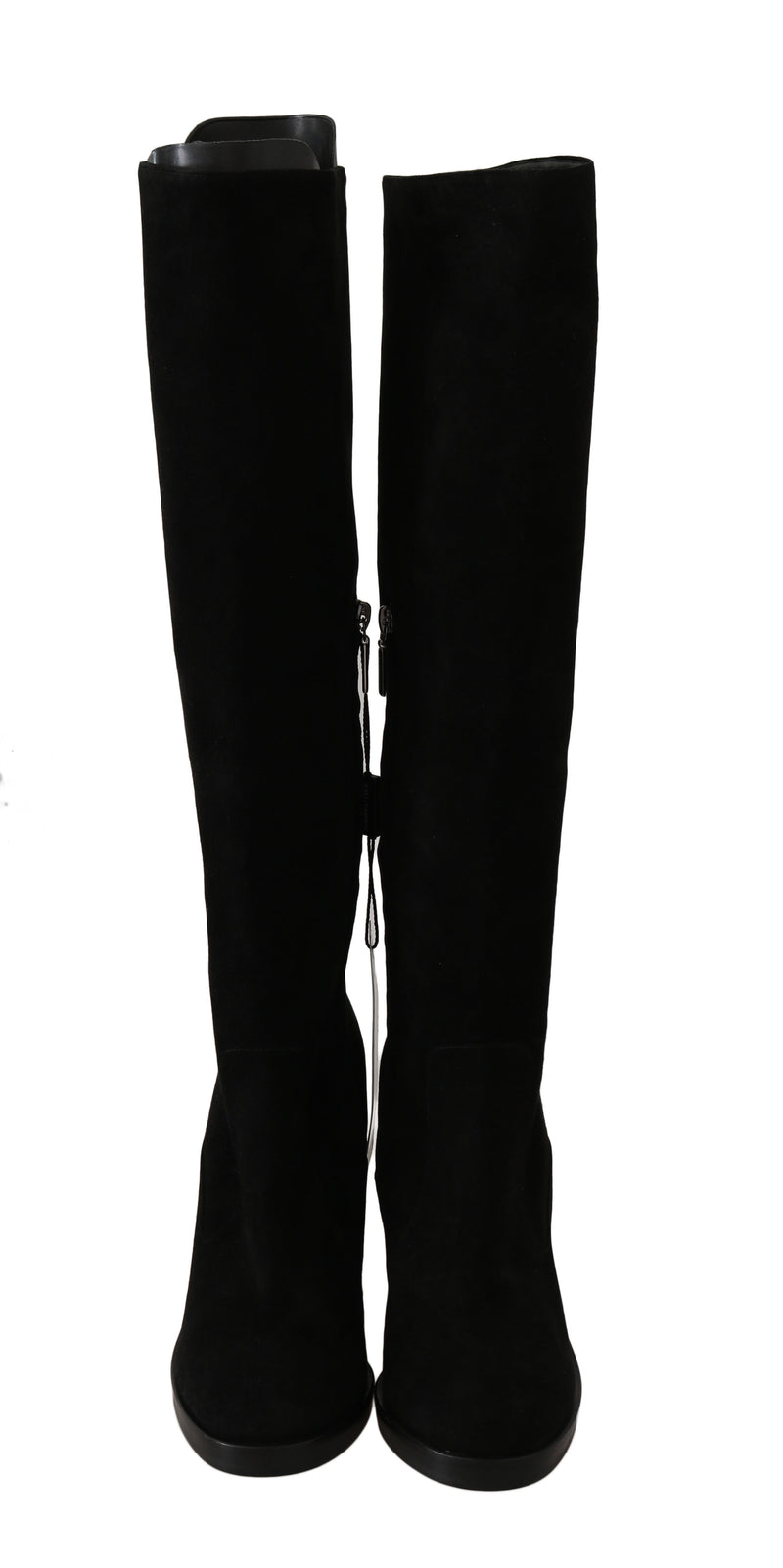 Black Suede Goatskin Knee High Boots