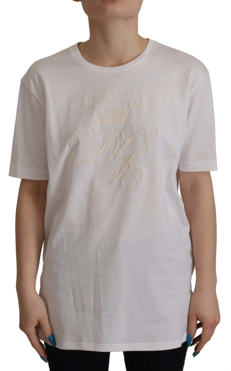 White Embroidered Pullover T-shirt