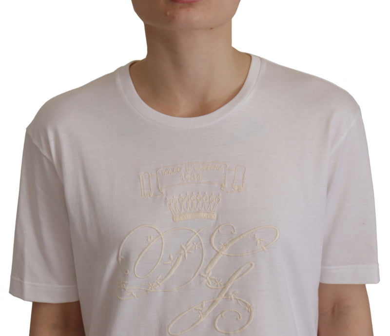 White Embroidered Pullover T-shirt