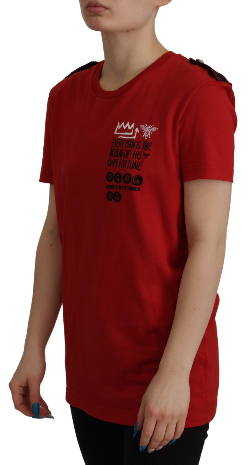 Red Amor Vincit Omnia Crewneck T-shirt