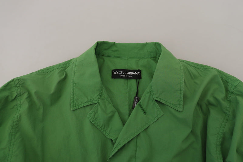 Green Collared Windbreaker Cotton Jacket