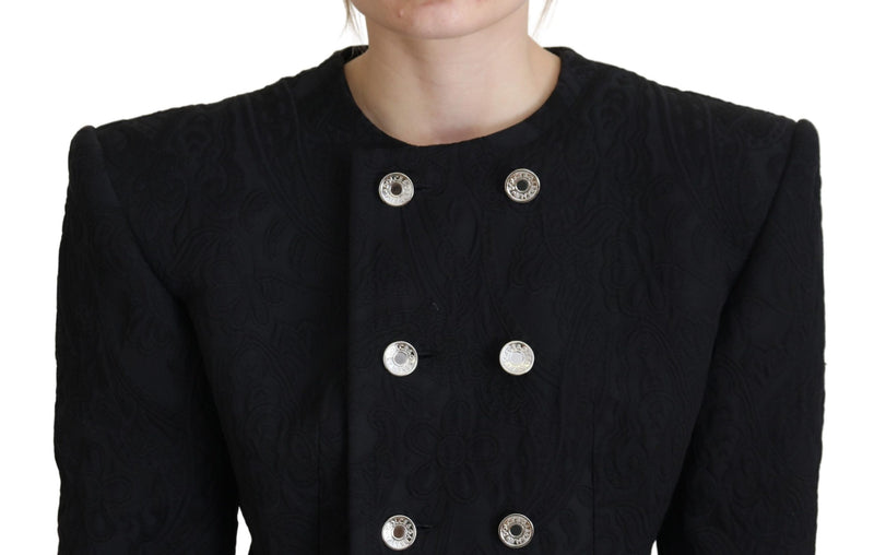 Black Double Breasted Coat Polyester Jacket