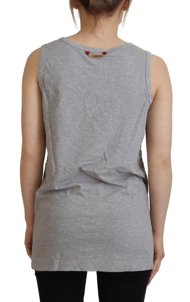 Gray D&G Millennials Tank Tee Cotton T-shirt