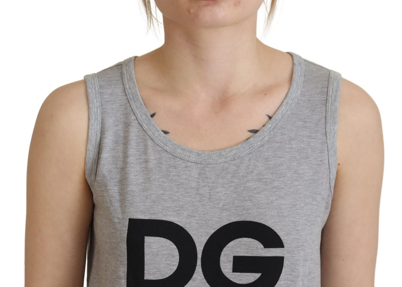 Gray D&G Millennials Tank Tee Cotton T-shirt