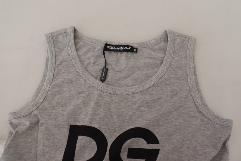 Gray D&G Millennials Tank Tee Cotton T-shirt