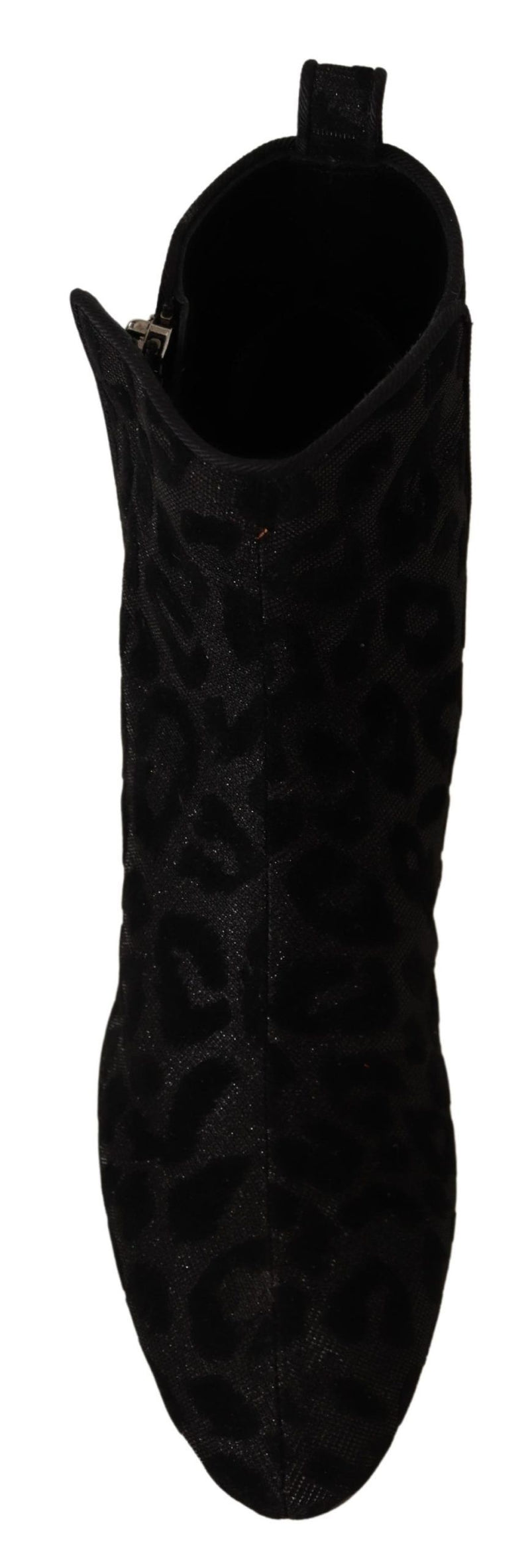 Black Leopard Print Booties Ankle Boots Shoes