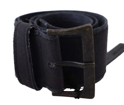 Black Leather Wide Buckle Waist Luxury Belt