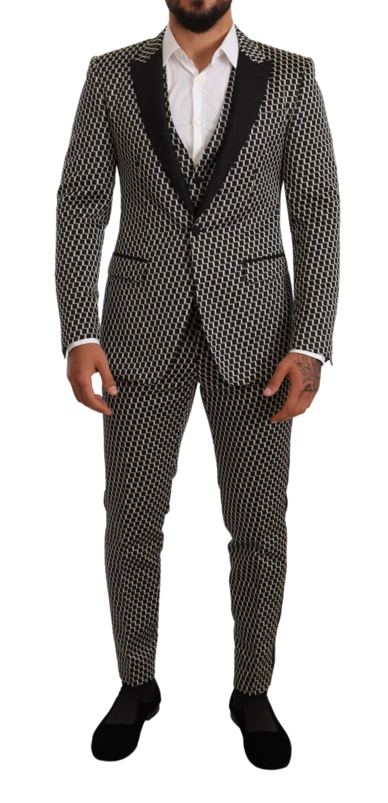 Black White Check 3 Piece Set MARTINI Suit