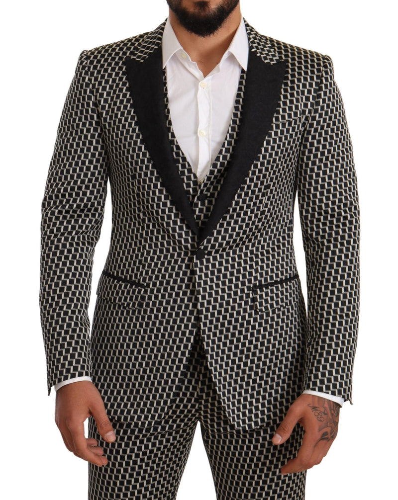 Black White Check 3 Piece Set MARTINI Suit