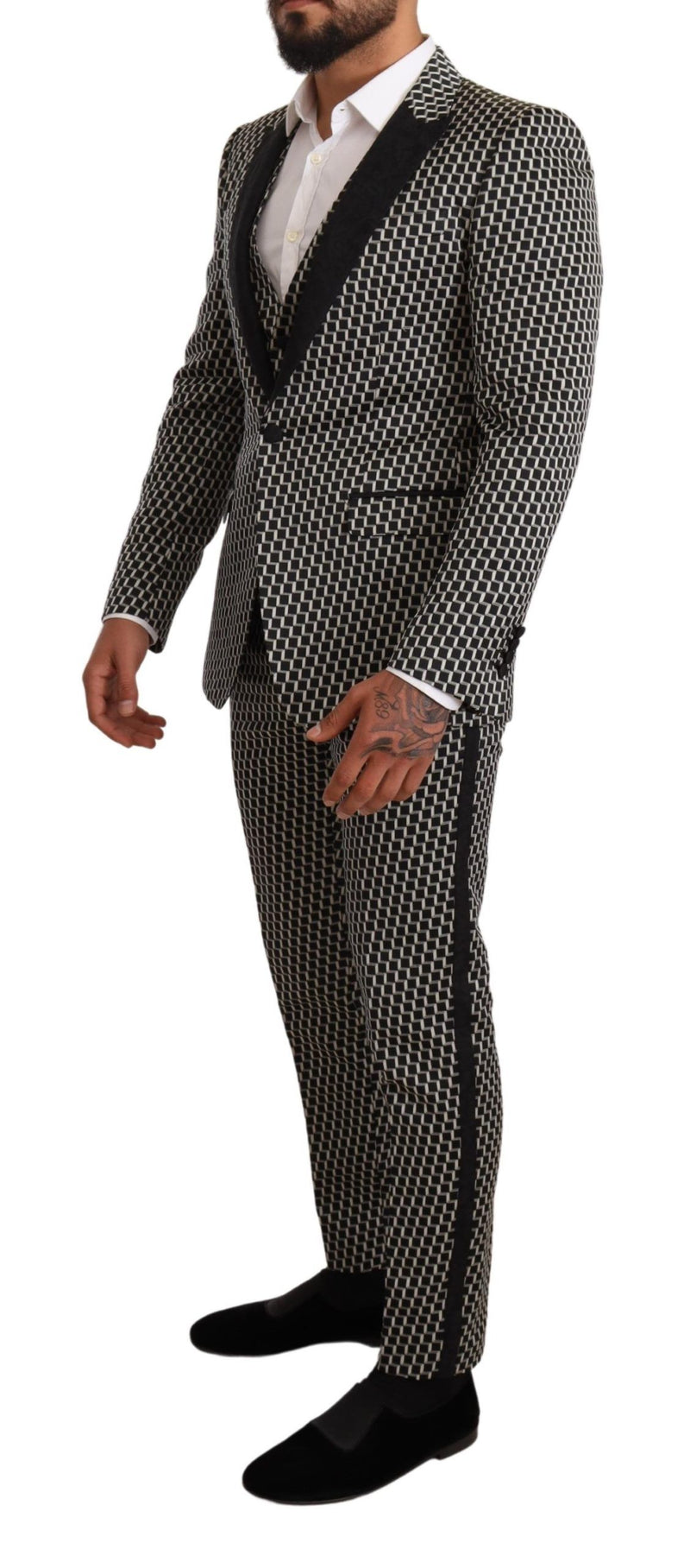 Black White Check 3 Piece Set MARTINI Suit