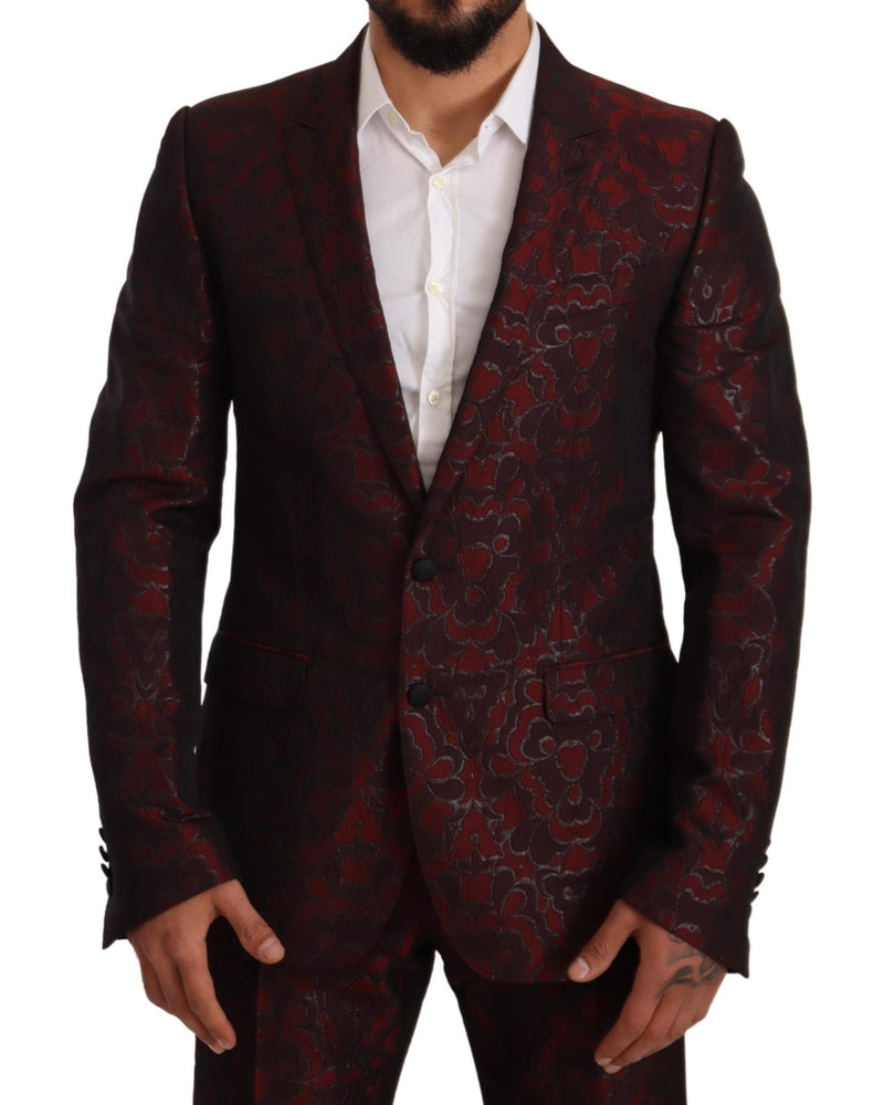 Red Brocade Slim 2 Piece Set MARTINI Suit