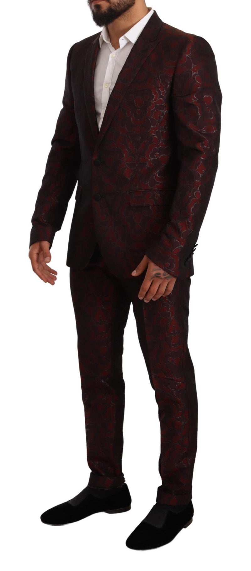 Red Brocade Slim 2 Piece Set MARTINI Suit