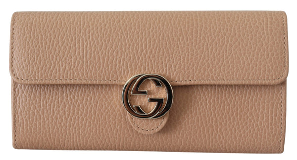 Beige Icon Leather Wallet