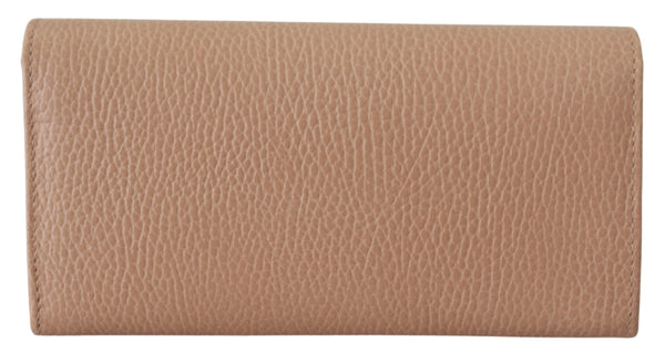 Beige Icon Leather Wallet