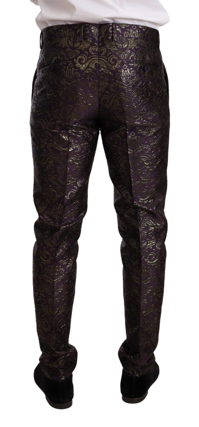 Purple Gold Brocade Slim 3 Piece SICILIA Suit