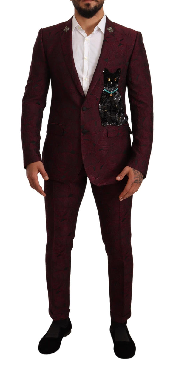 Maroon Cat Sequin MARTINI 2 Piece Suit