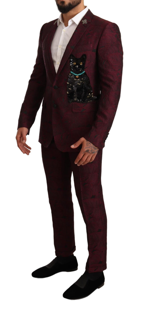 Maroon Cat Sequin MARTINI 2 Piece Suit