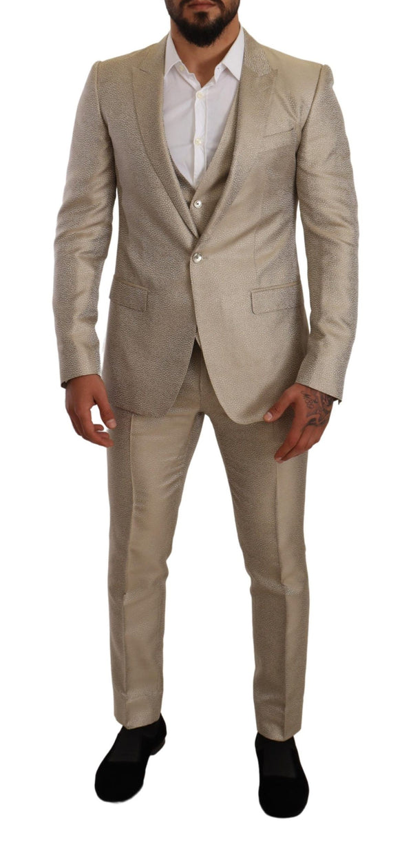 Gold Silk Slim 3 Piece Set MARTINI Suit