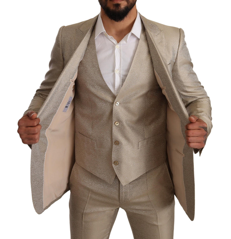 Gold Silk Slim 3 Piece Set MARTINI Suit