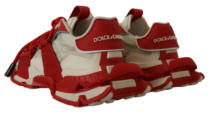 SPACE DG-5862 Red Beige Sneakers Shoes