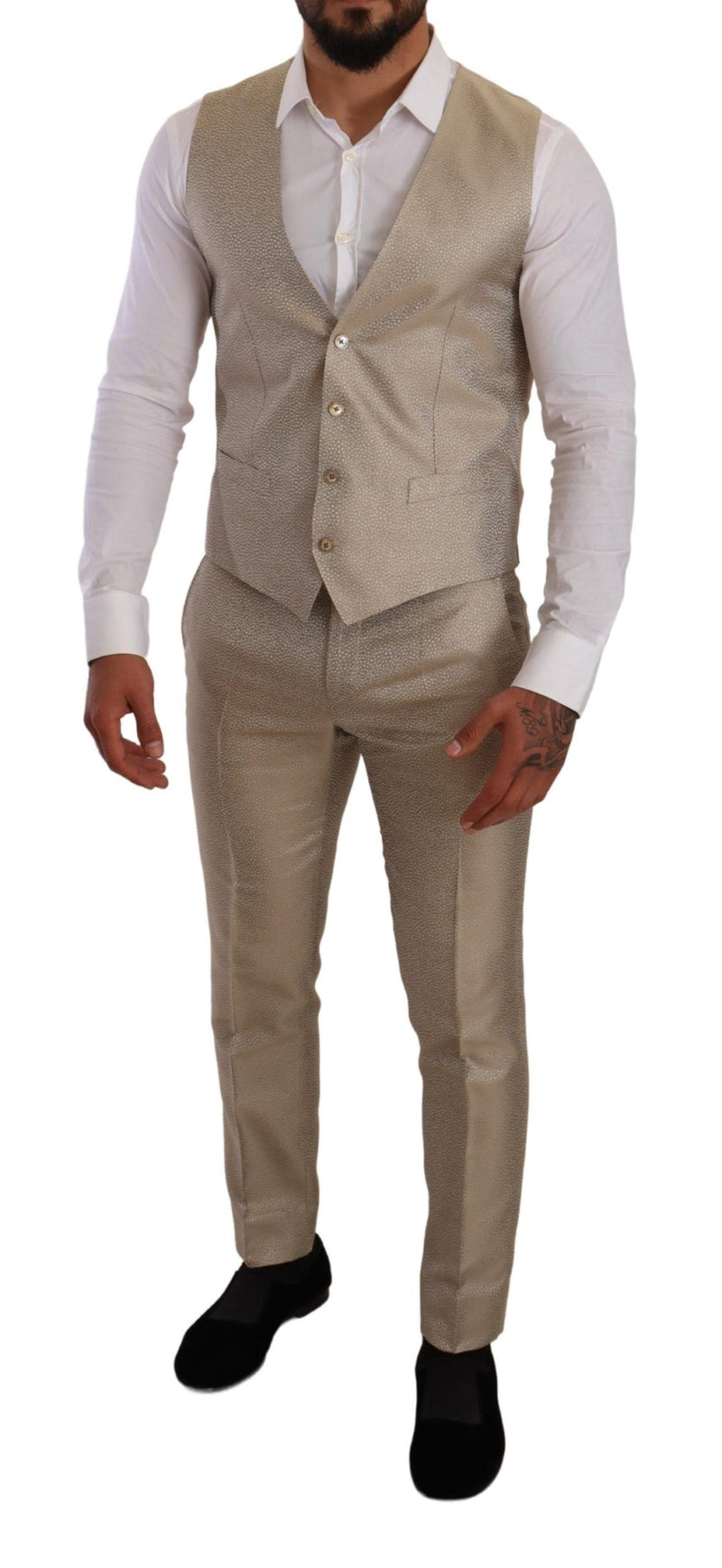 Gold Silk Slim 3 Piece Set MARTINI Suit