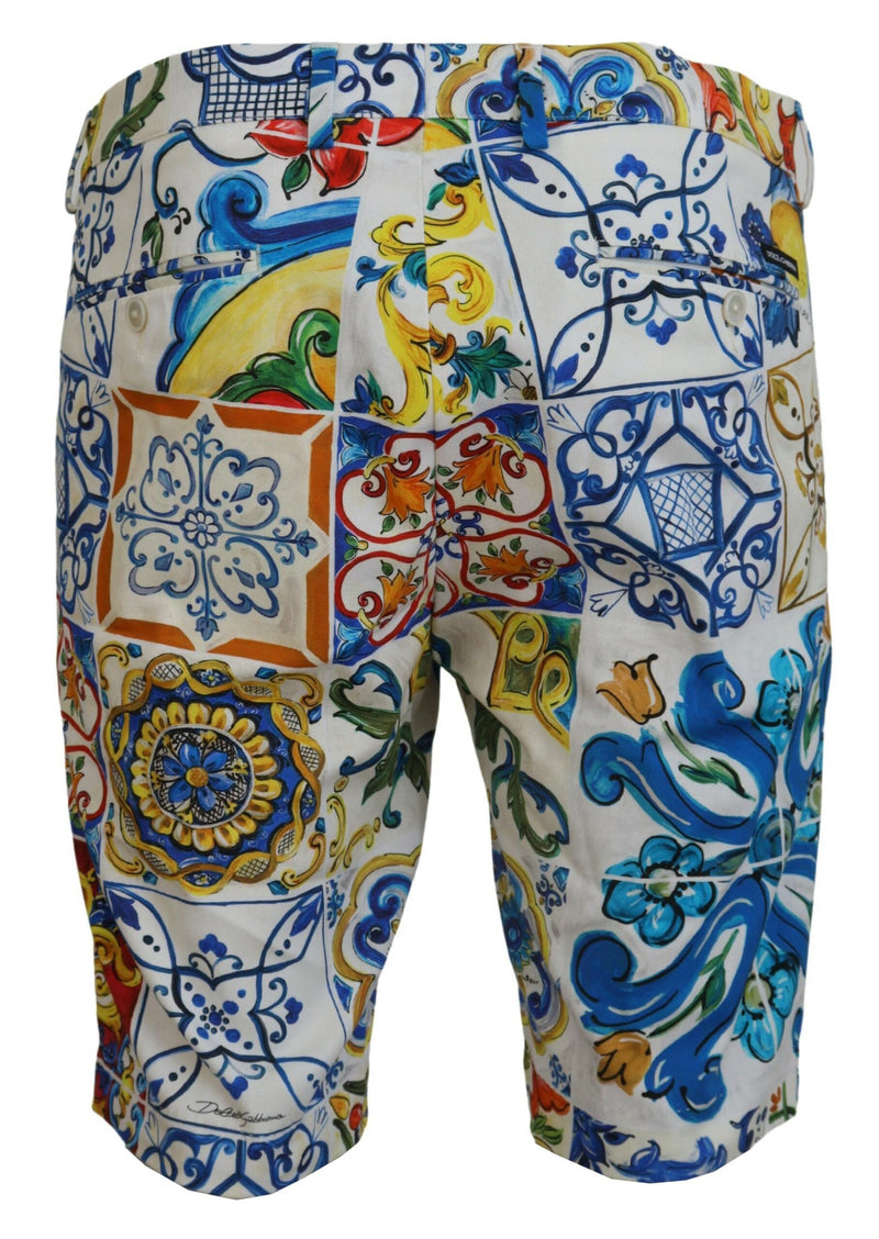 Majolica Print Cotton Chinos Shorts