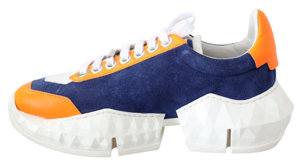 Diamond Blue Orange Leather Sneaker