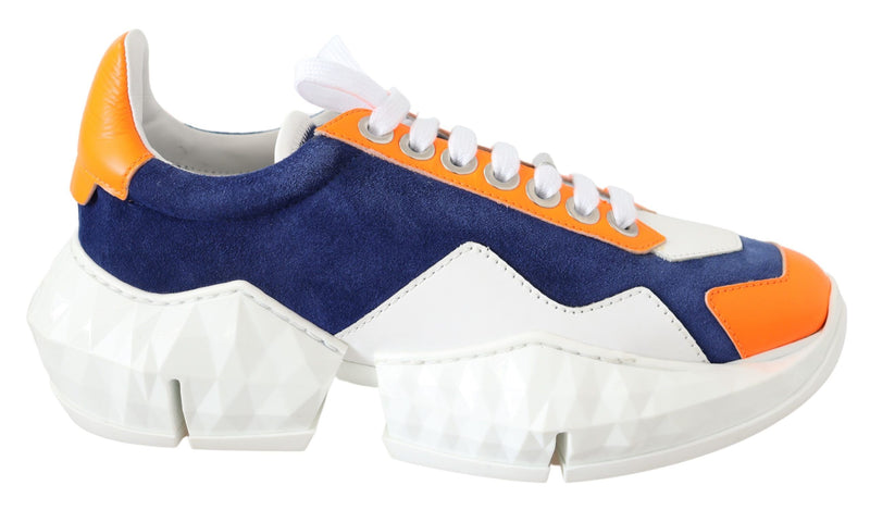 Diamond Blue Orange Leather Sneaker