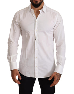 White Cotton Stretch Formal Shirt