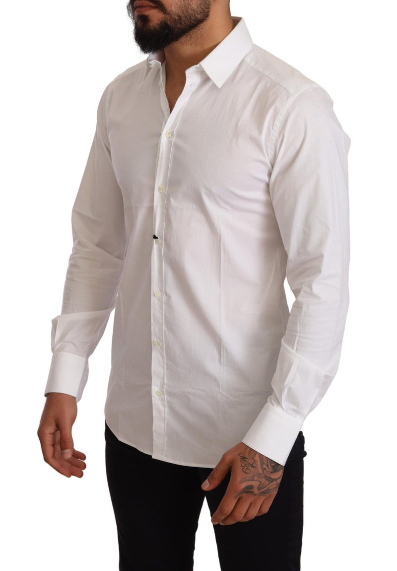 White Cotton Stretch Formal Shirt