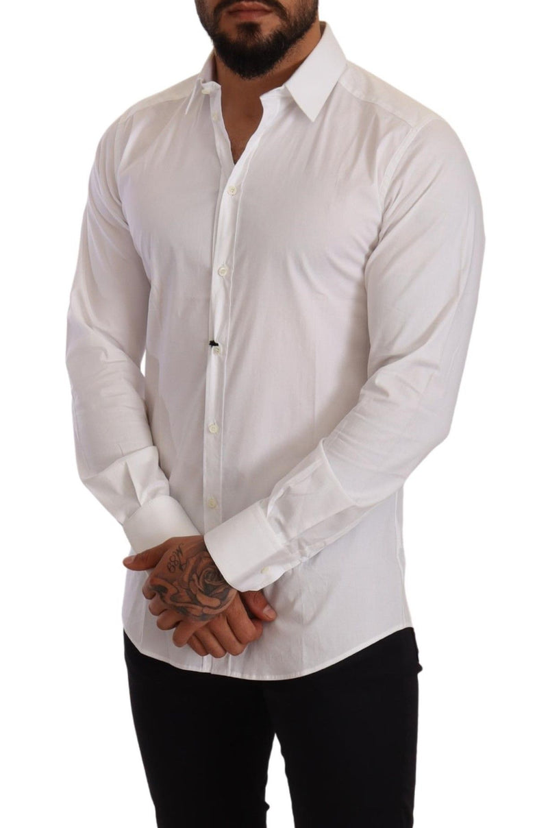 White Cotton Stretch Formal Shirt