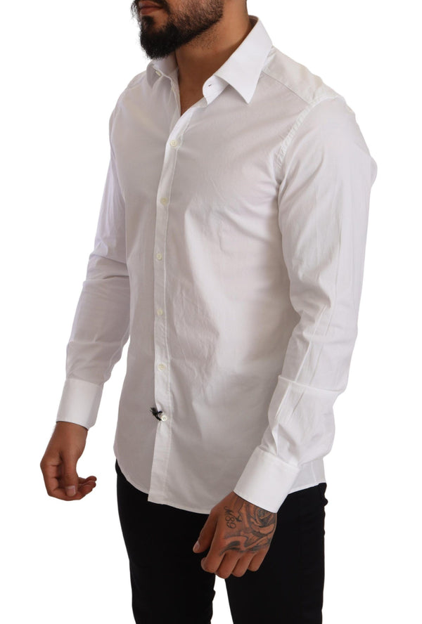 White Cotton Stretch Formal Shirt