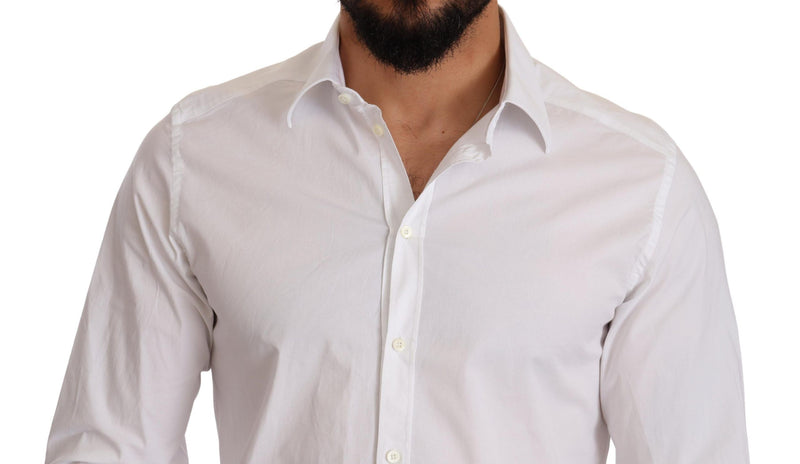 White Cotton Stretch Formal Shirt