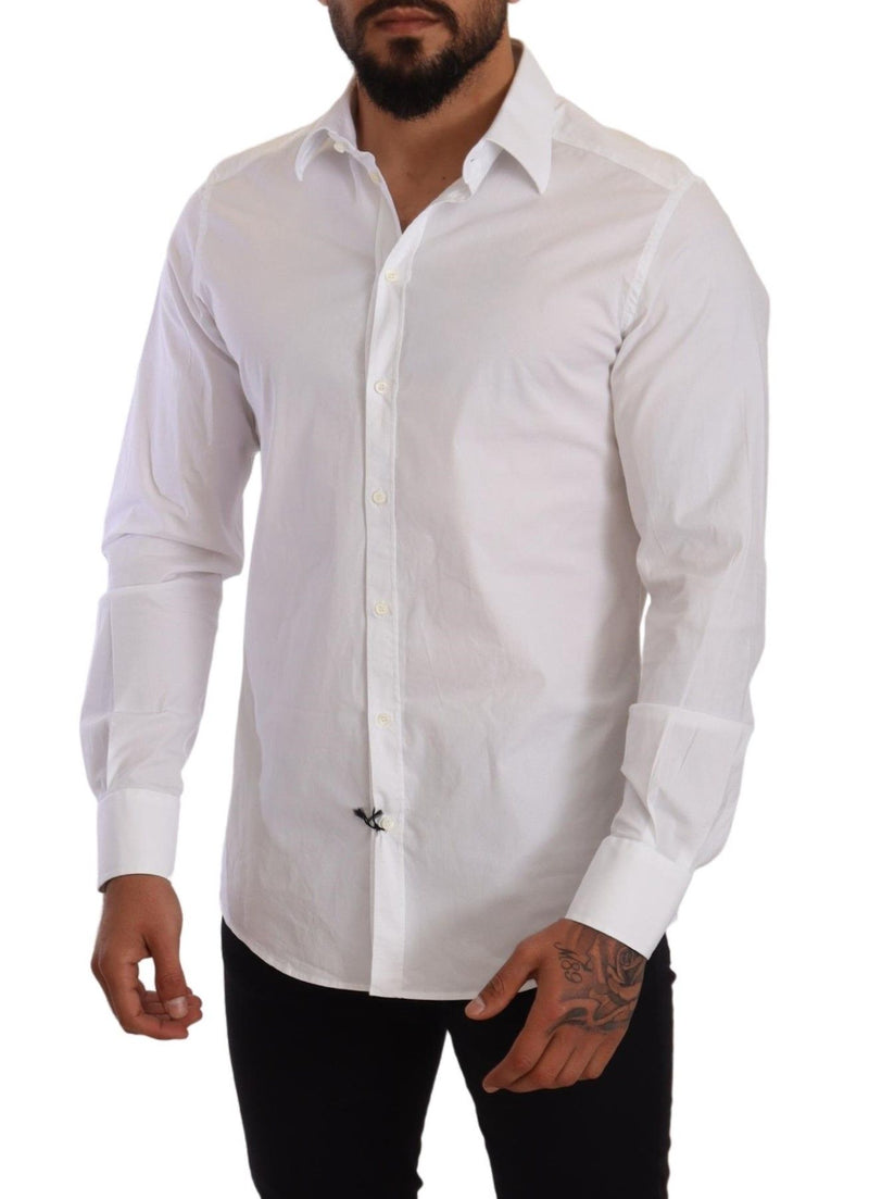 White Cotton Stretch Formal Shirt