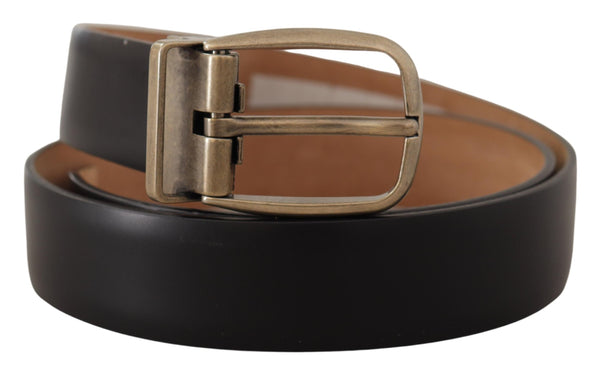 Black Brown Backend Leather Vintage Metal Buckle Belt