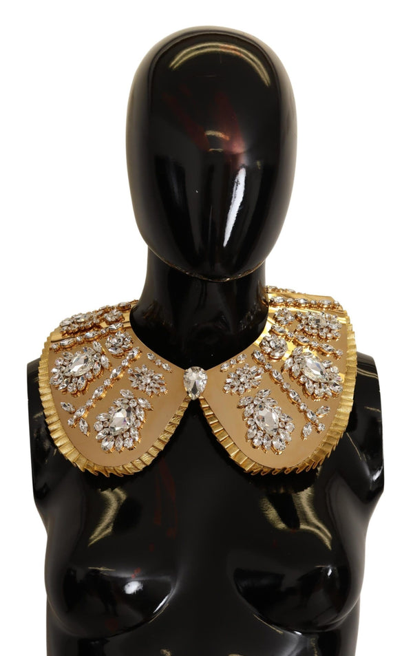 Gold Tone Clear Crystal Embellished Collar Necklace