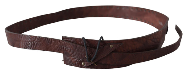 Dark Brown Leather Rope Logo Belt