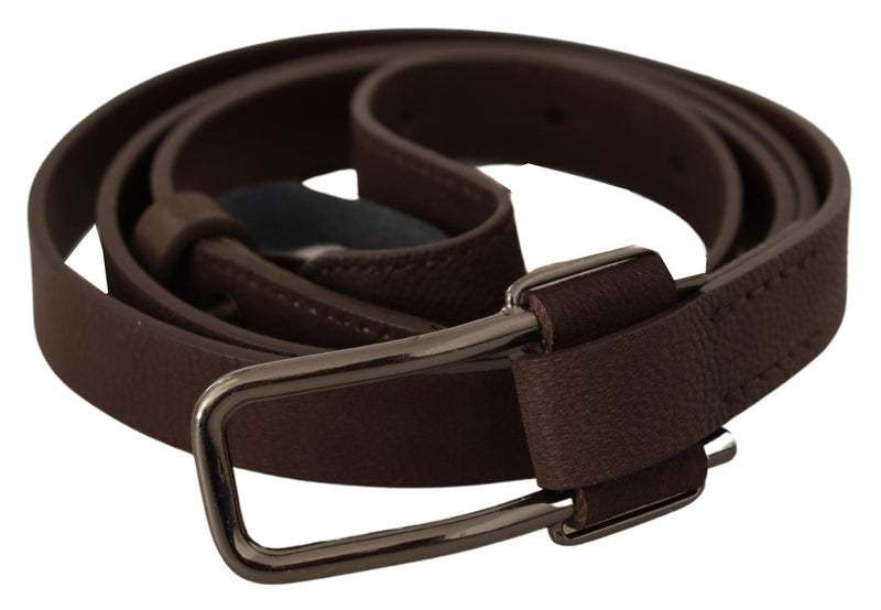 Brown WX Silver Metal Buckle Belt